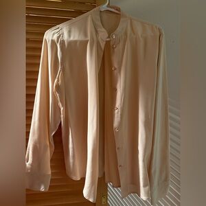 Everlane Light Rose Button Down 100% Silk Shirt